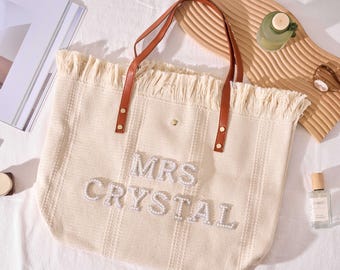 Personalisierte Braut Tasche, benutzerdefinierte Braut Einkaufstasche, Verlobungsgeschenk, Strand Tragetasche, Braut, Geschenk, Brautdusche Geschenk, Geschenke für die Braut