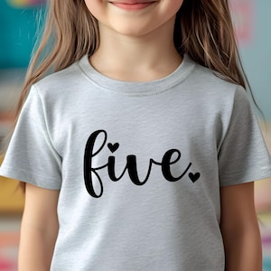 5th Birthday Girl T-Shirt: Five Year Old Party Tee