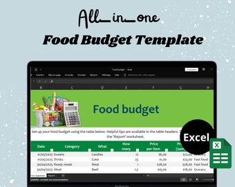 Food Budget Excel Template: Grocery & Meal Planner (Instant Download)