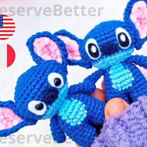 Lilo & Stitch Keychain Crochet Pattern PDF | Amigurumi Disney Inspired Plush | Beginner Friendly | Instant Download
