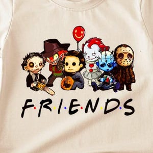 Friends Horror Movie Characters Png, Friends Halloween Movie, Halloween Horror, Instant Download, Friend Matching Shirt, Scary Halloween