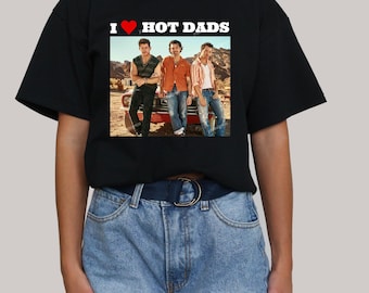 Jonas Brothers I Heart Hot Dads tee, Jonas Brothers, Concert Tee, Graphic band tee, Greetings from your hometown