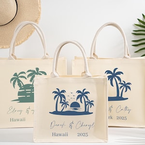 Custom Tote Bag with Name,Palm Tree Bag,Personalized Wedding Favors,Bachelorette Party Gift,Wedding Welcome Bag,Destination Wedding Tote