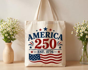 Patriotic 25th Anniversary Tote Bag, Pearl Anniversary Gift for Couple, Wedding Anniversary Keepsake, Customizable Celebration Bag