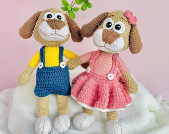 Pacchetto di schemi all'uncinetto per cani Amigurumi, download PDF per principianti