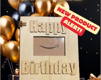 Funny Unhinged Inappropriate Adult wooden cat butt birthday gift card holder with savage surprise, free custom engraved message included.