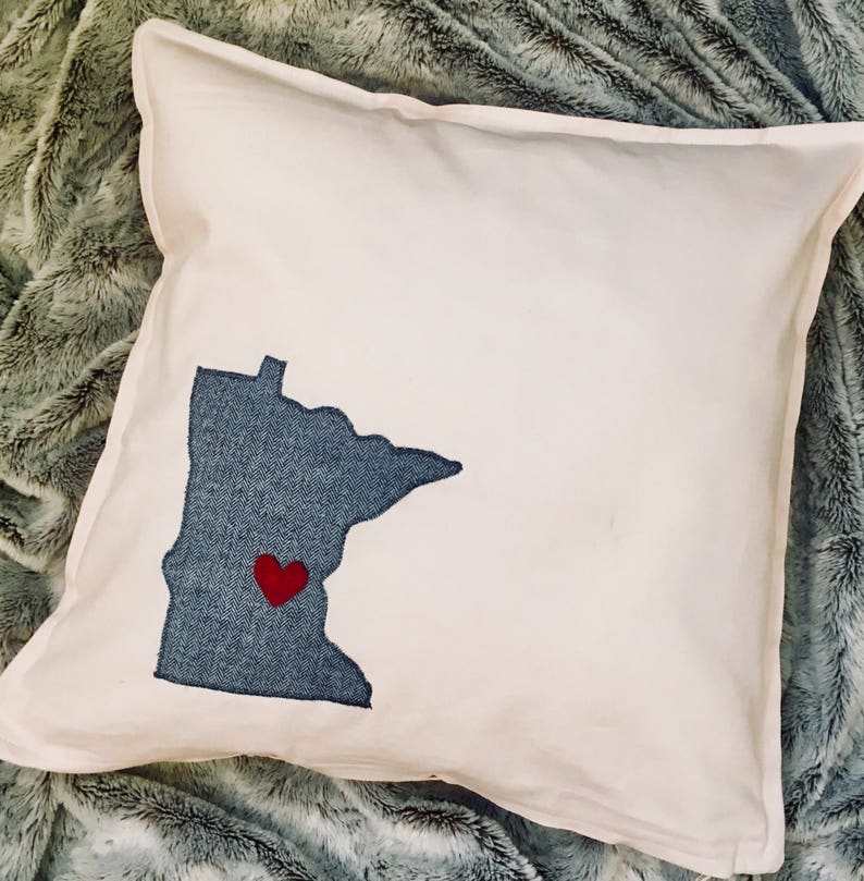 Minnesota Pillow Mustard Herringbone Etsy
