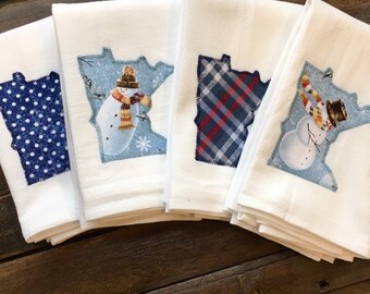 Amigos de invierno - Juego de 3 toallas de harina