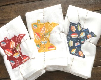 ¡Plato caliente!  Juego de 3 toallas de saco de harina de Minnesota