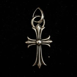 Ch Gothic Style y2k Punk Kreuz Anhänger Chrom 925 Silber für Männer und Frauen minimalistisch vintage p2