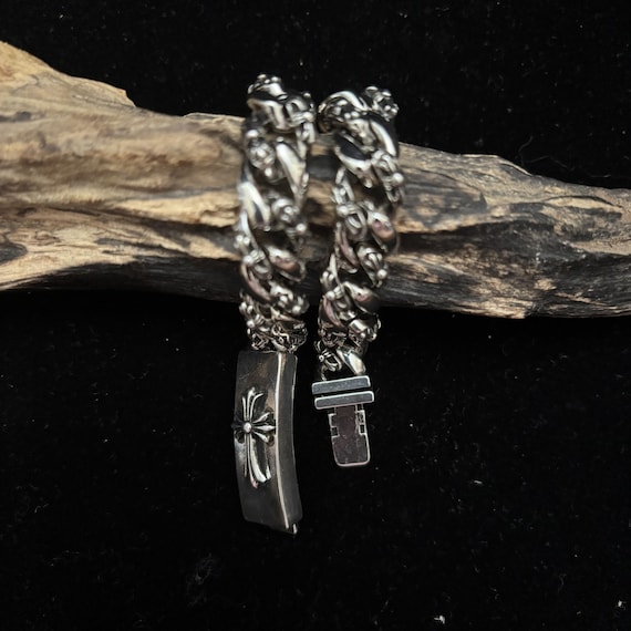 Ch gothic style y2k punk Cross Cuban Chain Bracel… - image 4