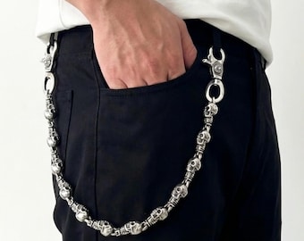 Llavero/colgante para bolso con forma de calavera estilo cruz, estilo gótico Y2K, C17