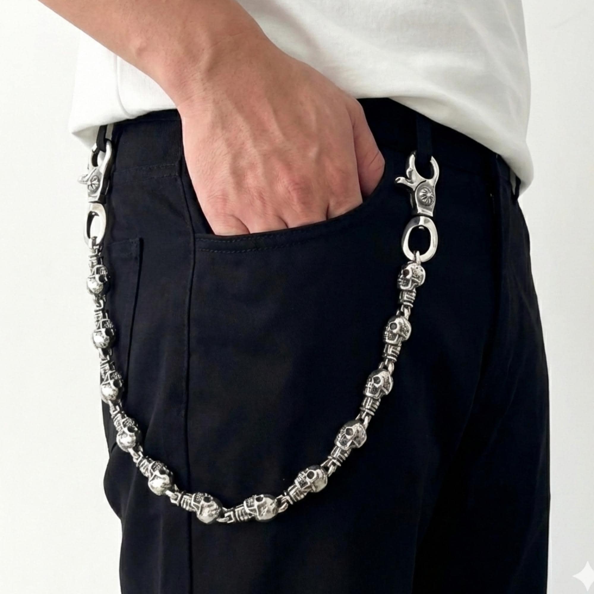 Cross Style Skull Pants Chain/bagcharm, Gothic Y2K Keychain, C17