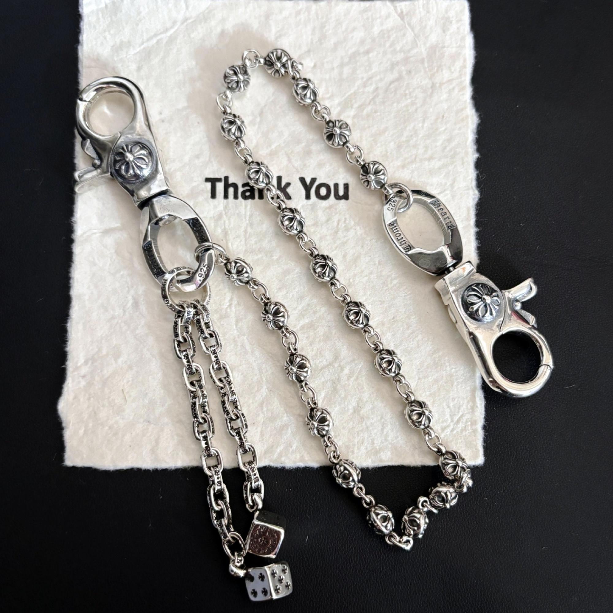 小物 Y2K Dice chain CH Gothic Style Y2k Pants Double Dice Wallet Chain Keychain