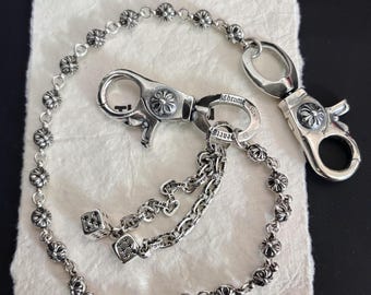 Gothic Style Y2k Pants Double Dice Wallet Chain Keychain