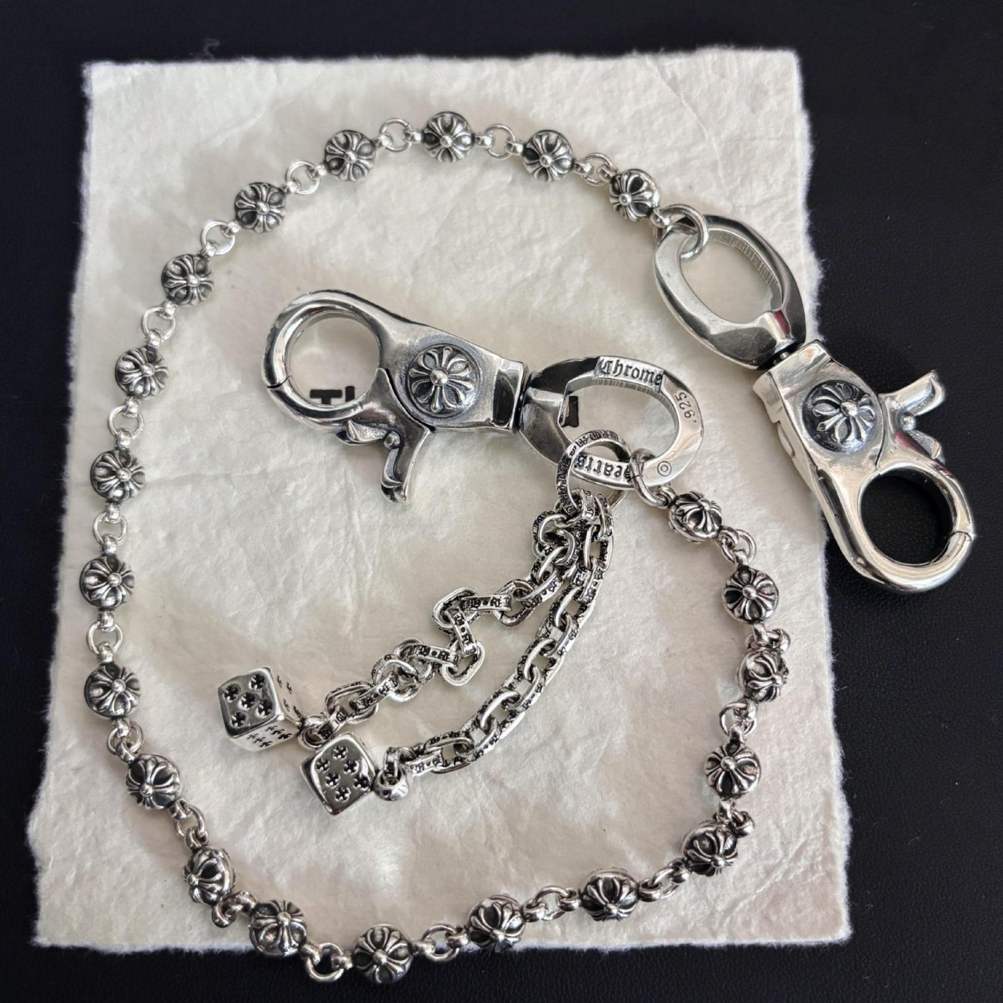 小物 Y2K Dice chain CH Gothic Style Y2k Pants Double Dice Wallet Chain Keychain