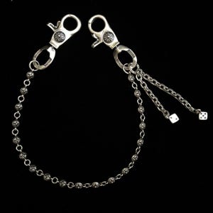小物 Wallet chain y2k CH Pants .925 Dice Wallet Chain Clip Y2K Chrome Silver Chain
