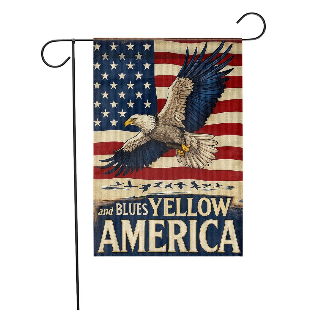 Flying Eagle American Flag Window Hanging – Patriotic Bald Eagle Decor ...