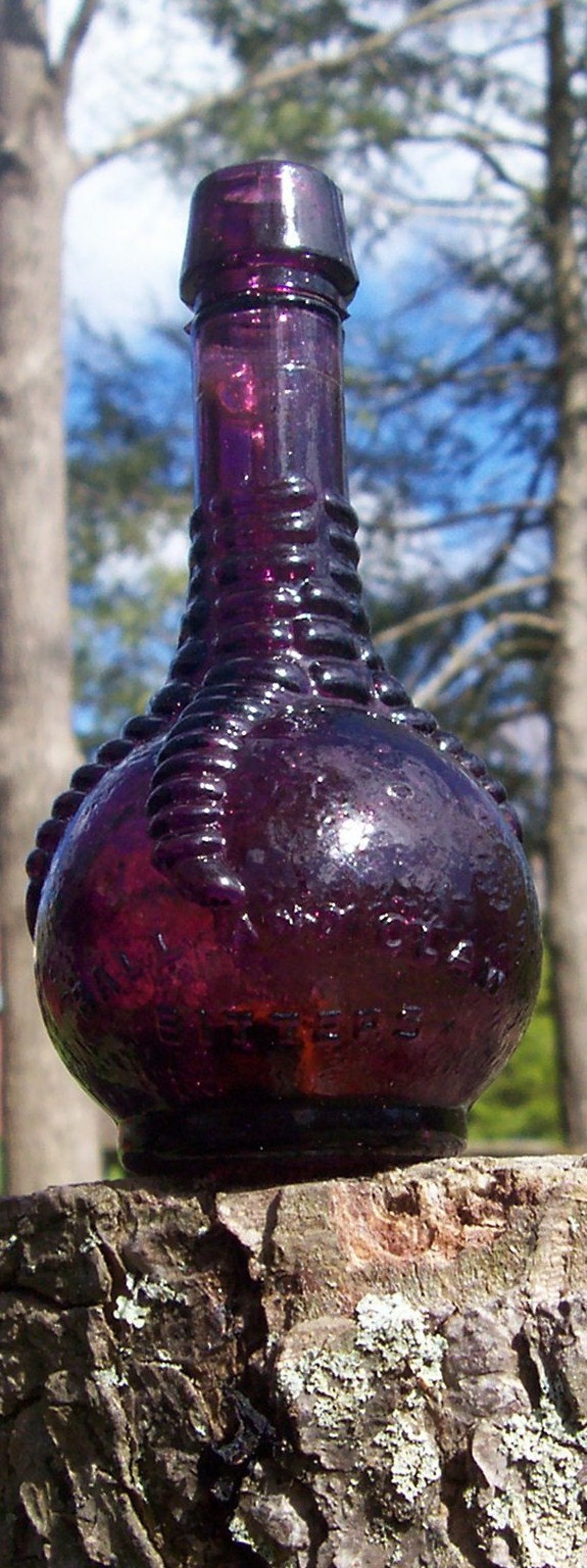 Bitters Bottle Small Purple Glass Ball and Claw Bitter Etsy