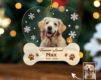 Personalized Dog Christmas Ornament, Pet Photo Ornament, Pet Memorial Gift, Dog Memorial Ornament, Dog Lovers Gift, Christmas Decor Thaor-15