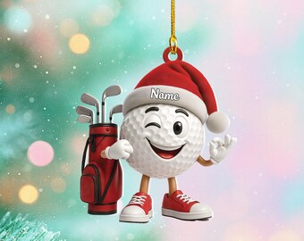Personalized Golf Ball Christmas Ornament, Golfing Ornament, Golf Bag Ornament, Gift for Golfers, Golf Course Ornament, Golf Club Thdso-2231