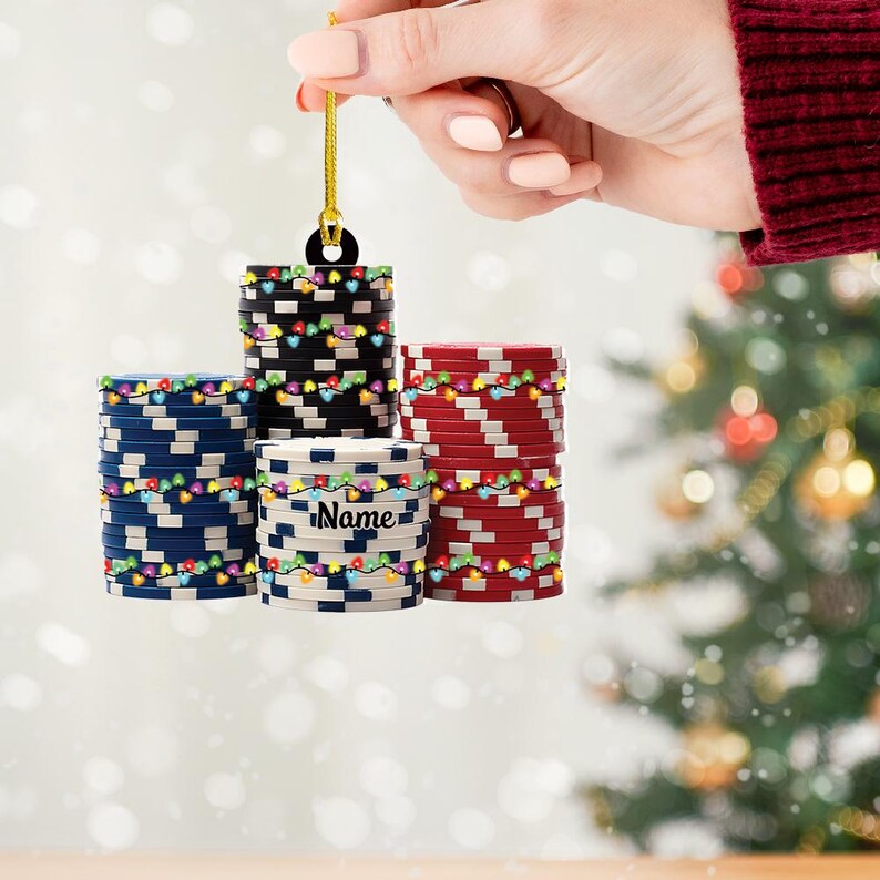 Personalized Poker Chips Christmas Ornament, Poker Chips Ornament ...