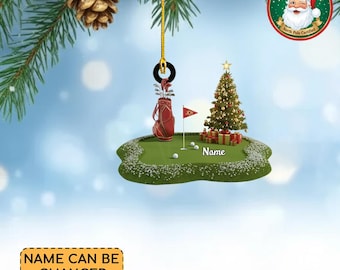 Personalized Golf Course Christmas Ornament, Golfing Ornament, Golf Sport Ornament, Gift for Golfers, Golf Club Ornament Decor Thdso-2496