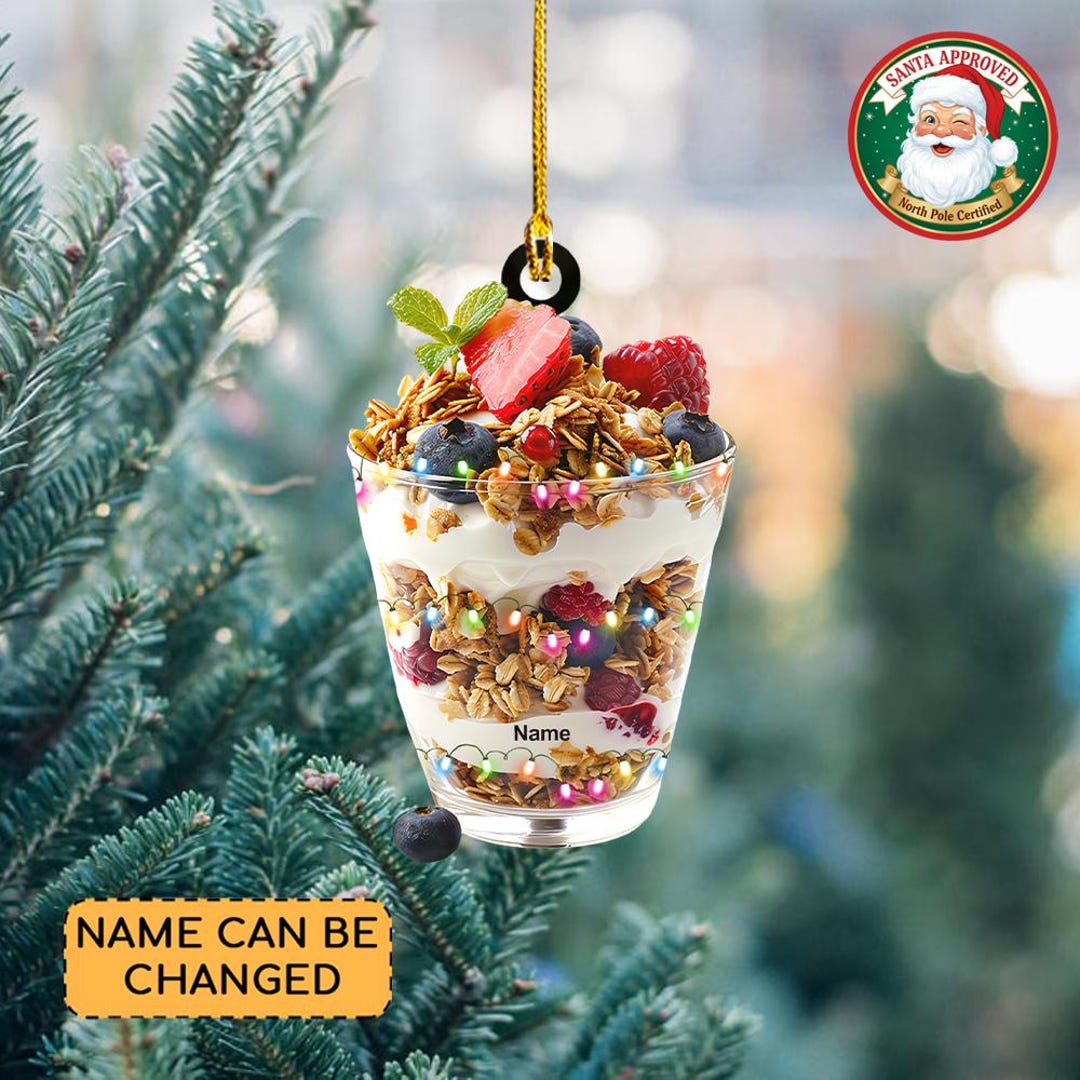 Personalized Greek Yogurt Parfait Cup Ornament, Custom Name Granola ...