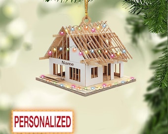 Personalized House Under Construction Christmas Ornament, House Renovated Ornament, Construction Ornament, Constructor Gift TD-0929-PVC1