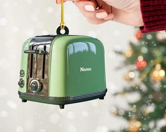 Custom Retro Toaster Christmas Ornament, Vintage Kitchen Appliance Decor, Personalized Toaster Tree Decoration, Funny Chef Gift ID-0813-URER