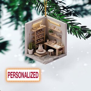 Personalized Pottery Room Ornament, Potteryroom Gift, Pottery Christmas Ornament, Christmas Tree Decor, Potter Gift ID-0910-MFQG
