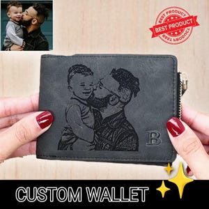 Billetera Personalizada para Hombre con Foto, Cremallera y Grabado — Regalo Perfecto