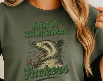 Frohe Hissmas Shirt, Opossum Weihnachten T-Shirt, lustiges Opossum Shirt, schreiendes Opossum T-Shirt, Weihnachtsopossum, lustiges Weihnachtsgeschenk