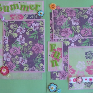 Summer/Beach Theme Premade Scrapbook Pages 12x12