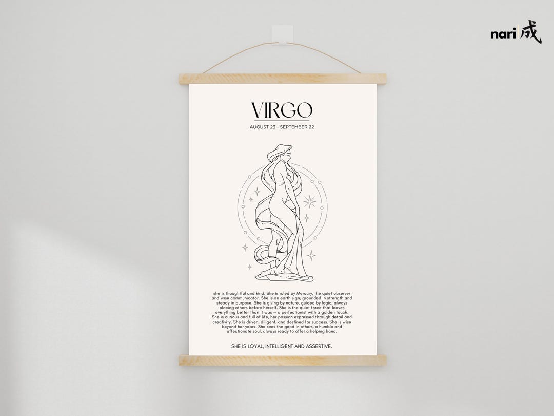She is Virgo Zodiac Wall Art | Printable Virgo Poster Digital Download ...