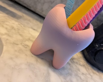 3D Printed Tooth Toothbrush Holder – Dental Decor, Dentist Gift