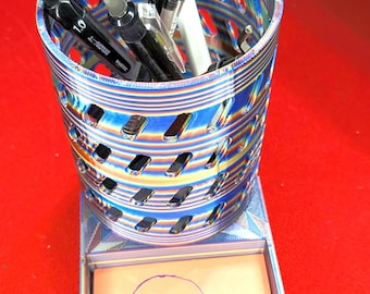 Modern Pen Holder – 3D Printed Desk Organizer with Sticky Note Cubby