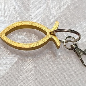 3D Printed Jesus Fish Keychain – Christian Religious Gift