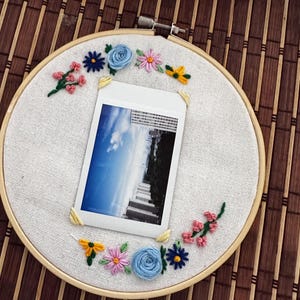 Instax Fotorahmen | Bestickter Wandbehang | Polaroid Halter | Hand gesticktes Polaroid Foto | Handgefertigter Bilderrahmen