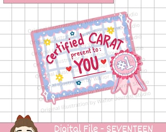 Certified Carat Seventeen Clip Art – Kpop PNG Files (Digital Download)