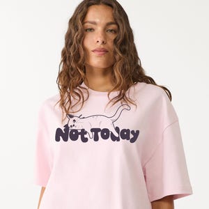Not Today Cat Tshirt Womens Humor Shirt Graphic Print Tee for Cat Lovers Shirt Chill Mood Top Lazy Funny Shirt Gift for Mom and animal lover