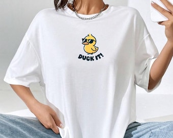Funny Duck T-shirt Cute Sunglasses Shirt Duck Print Tee Gift for Animal Lovers Tshirt Sarcastic Humour Tee for Animal Lovers