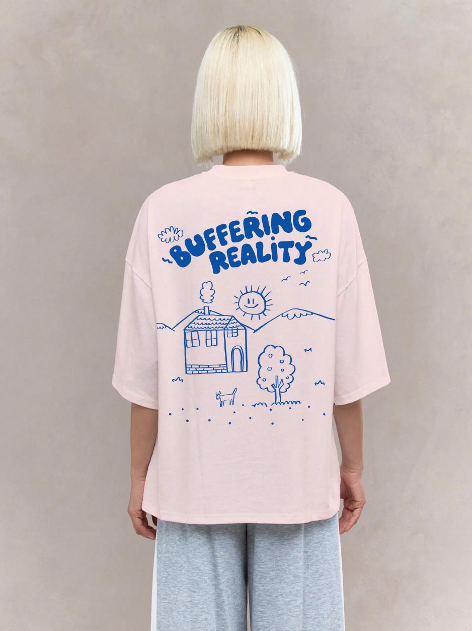 Fun Casual T-Shirt Graphic Escape Reality Print Shirt Gift for Everyday Wear Dreamy Cloud Print Aesthetic Cartoon Tee for Positive Vibes