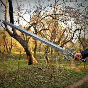 Handmade Viking Sword, Custom Forged Full-Tang Sword, Gothic Hilt, Perfect Cosplay Medieval Sword | Gifts for Him For Her on Birthday