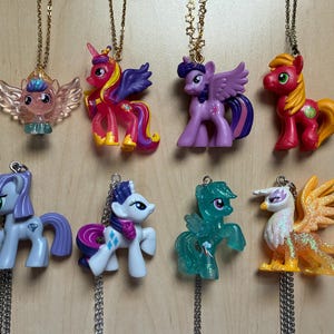 MLP Necklace My Little Pony Twilight Sparkle Rarity Rainbow Dash Princess Celestia Flurry Heart Maud Pie Big MacIntosh Unicorn Pegasus Cute