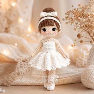 Patrón muñeca bailarina Amigurumi a crochet, Tutorial muñeca ballet (Descargar PDF)