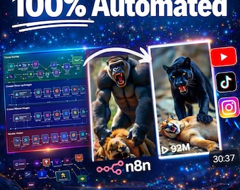 n8n KI-Automatisierungspaket: Über 270 Workflows für virale, gesichtslose Kurzfilme