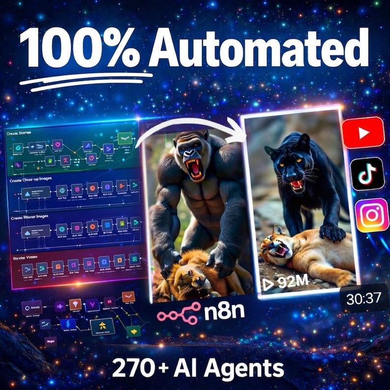 n8n AI Automation Bundle: 270+ Viral Faceless Shorts Workflows image 1