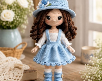 Patrón de muñeca amigurumi de ganchillo / Tutorial para muñeca realista de niña de 30 cm (Descarga en PDF)