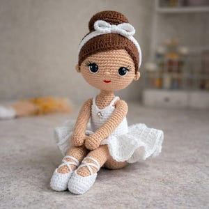 Crochet Ballerina Doll Pattern PDF, Amigurumi Ballet Doll Tutorial